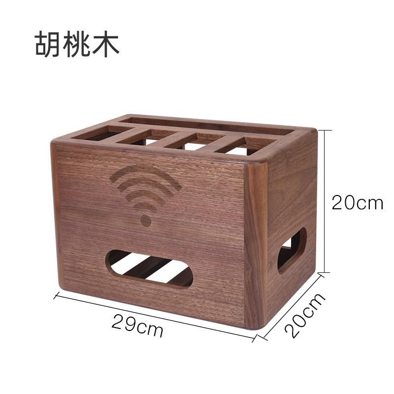 Wooden Cable Organizer Box Power Strip Charging Cables Desktop Cord Management Solution Walnut Acacia Finish