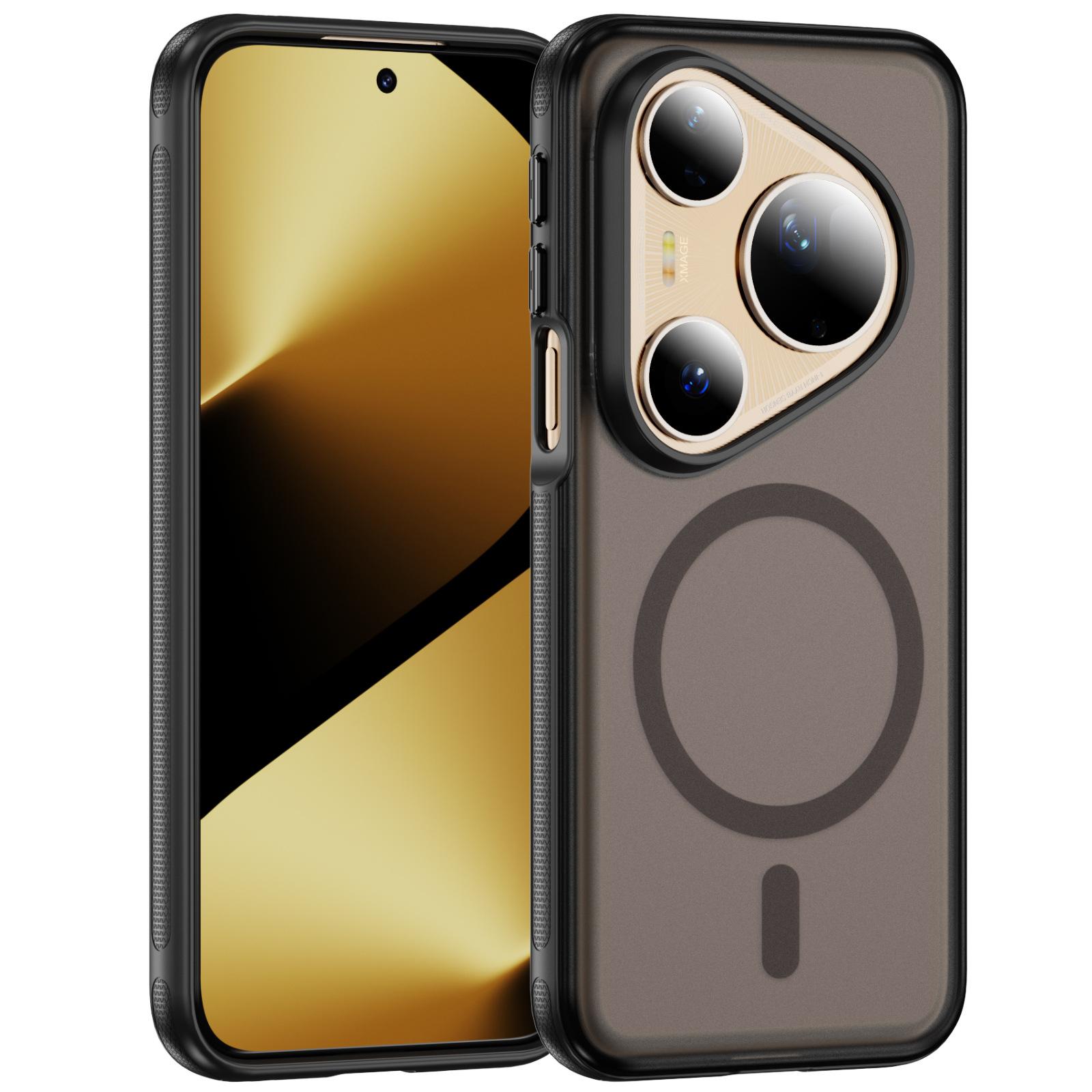 Huawei mate60pro mobile phone case magnetic suction anti-drop protective case niche advanced sense suitable for mate80 mobile phone case Pura 80 UItra