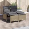 VidaXL Garden Lounge Set with Cushions 4 Pcs Beige Wicker, Outdoor Sofa Set, Garden Lounge, Set 368374