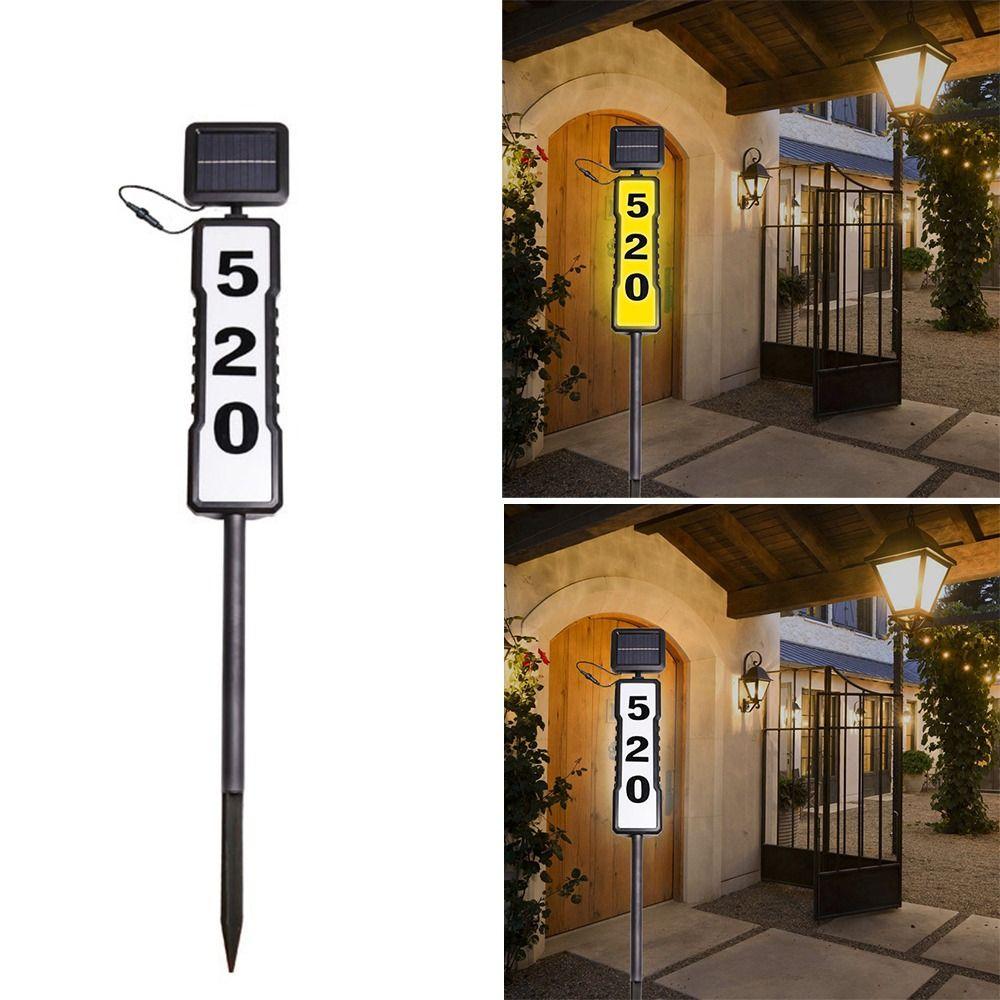 360-Degree Solar Address Sign Auto Illuminates LED House Number Sign  Night Lighting