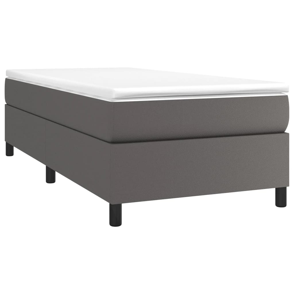 VidaXL Boxspringbettgestell Grau 90x200 cm Kunstleder