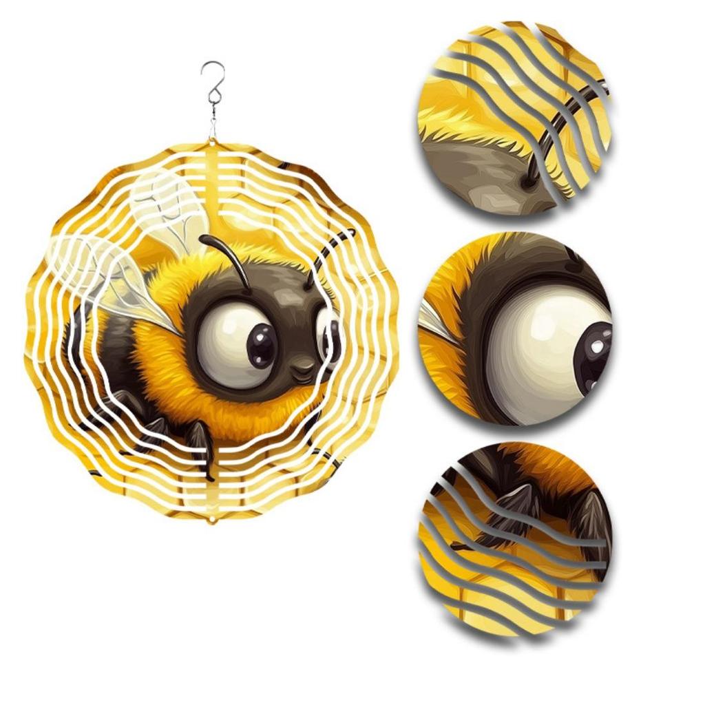 A Bee-Shaped Wind Spinner, Christmas Decorative Gifts, A 2D Kinetic Wind Spinner Gift, Metal Wind Spinners for Outdoor and Indoor Decor for Wives