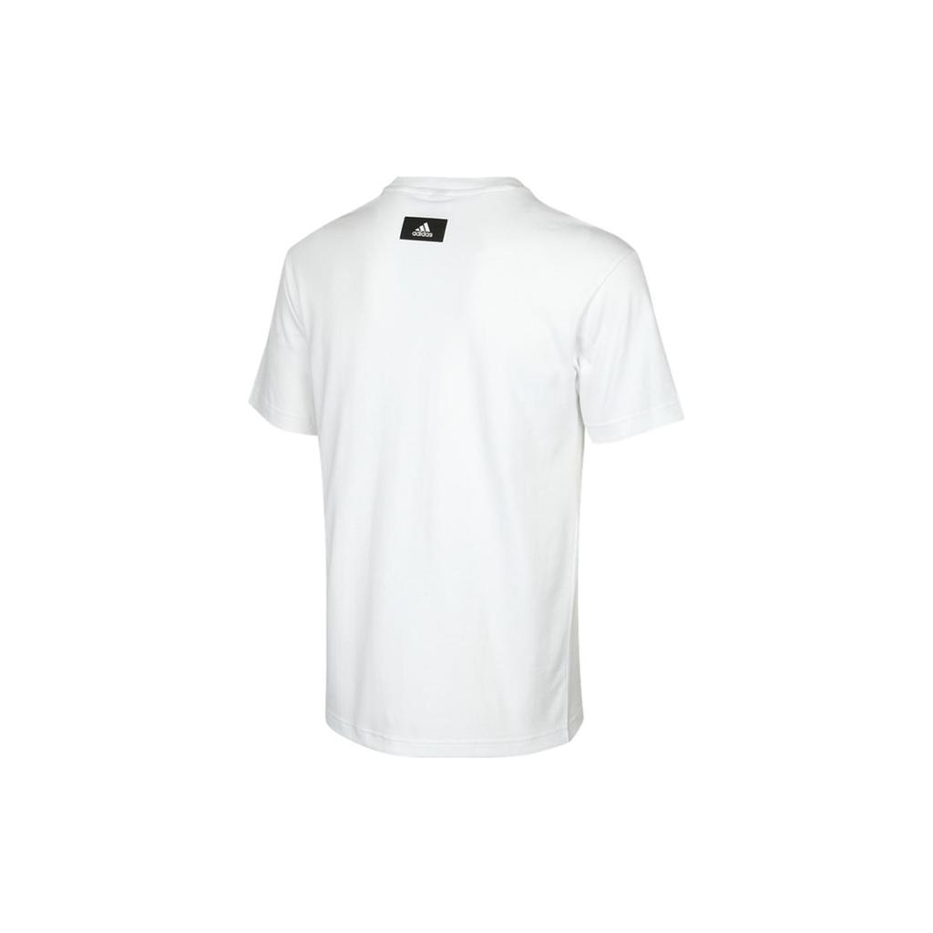 Adidas T Shirts Men's White Crew Neck Moderate Straight Fit H46558