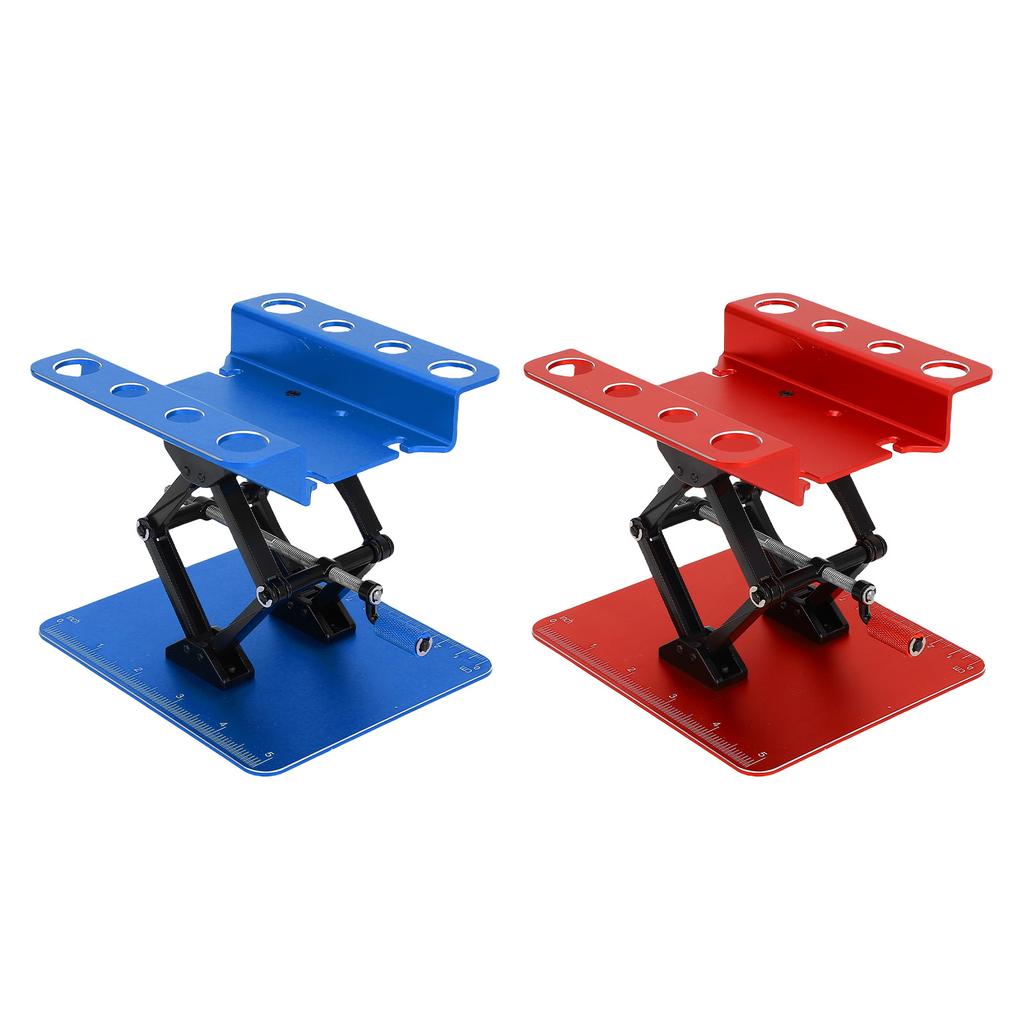 RC Car Repair Work Stand 2.36 Inch to 5.51 Inch Manual Lift Lower Workstation with Anti Slip Pad for