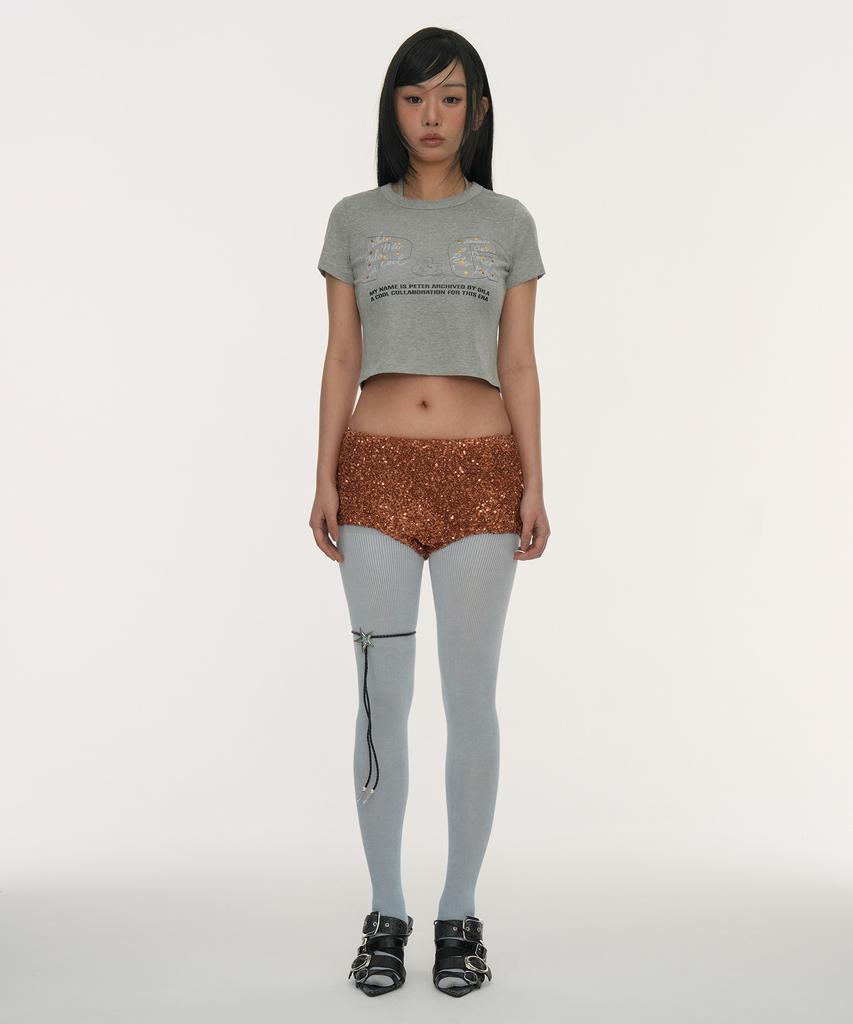 Gillaakaibeu P&G Halter Strap Crop Top_Grey