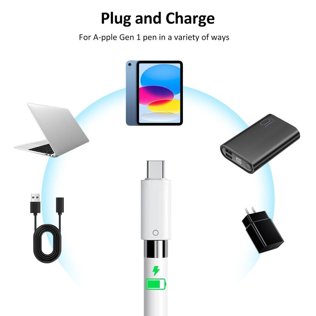 USB C Pencil Adapter for Apple Pencil 1st Generation Type c to for IOS Charger Adapter iPencil Dongle Connector for iPad 10 Gen 3