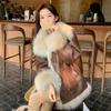 Rio Sunset Winter New Fox Fur Coat Women's Goose Down Liner Pie Overcome