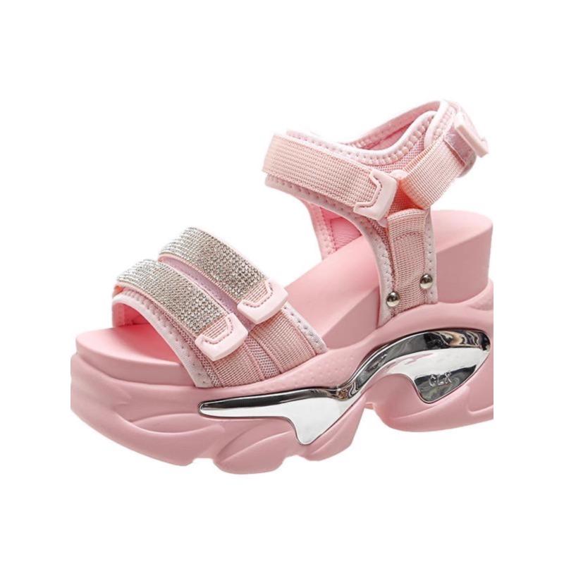 Mode Sommer High Platform Damen Sandalen Schnalle 10CM Keilabsätze Bling Schuhe Mode Outdoor Chunky Sandalen Strand Casual Pantoletten Frau