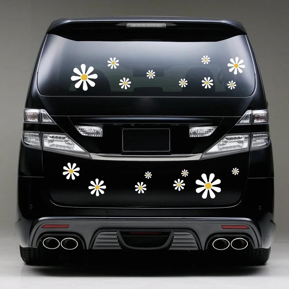 30 Pieces Daisy Flower Vinyl Decals Self-Adhesive Stickers For Car Mirror Window Clings Laptop Auto Tuning Decoration Stickers