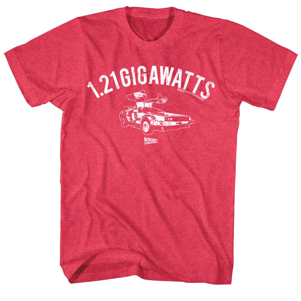 Back to The Future 1.21 Gigawatts DeLorean Men T Shirt Time Machine Movie Logo XXXL