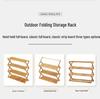 Multi-Layer Bamboo & Wood Folding Storage Rack for Outdoor Camping & Picnics