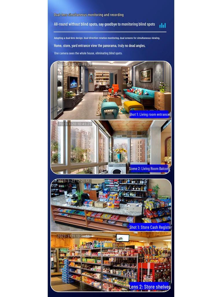 Pet-Style Dual-Lens Surveillance Camera with 360° View and Intelligent Remote Monitoring