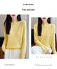 2025 Korean Style Women's Heavy Knit Wool Sweater: Versatile Hollow-Out, Half-High Neck, Slimming Base Layer