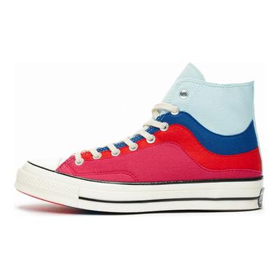 1970s Comfortable and Lightweight High-Top Canvas Shoes Unisex Red and Blue