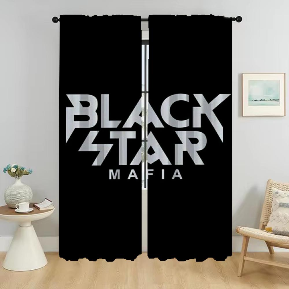 Wu T-tang Clans Tulle for Bedroom Halloween Decoration Blackout Curtain for Room 2 Panel Curtains Child Room Partition Shades