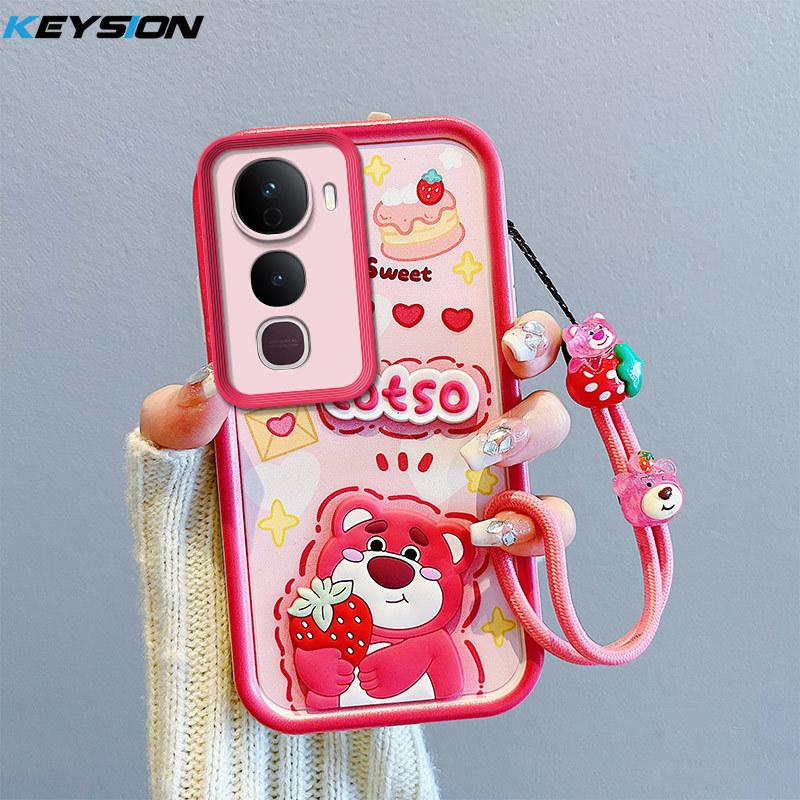 

KEYSION Shockproof Case for IQOO Z10 Lite with Lanyard Soft Silicone Cute 3D Cartoon Doll Phone Cover for IQOO Z10 Lite for IQOO Z10 Lite