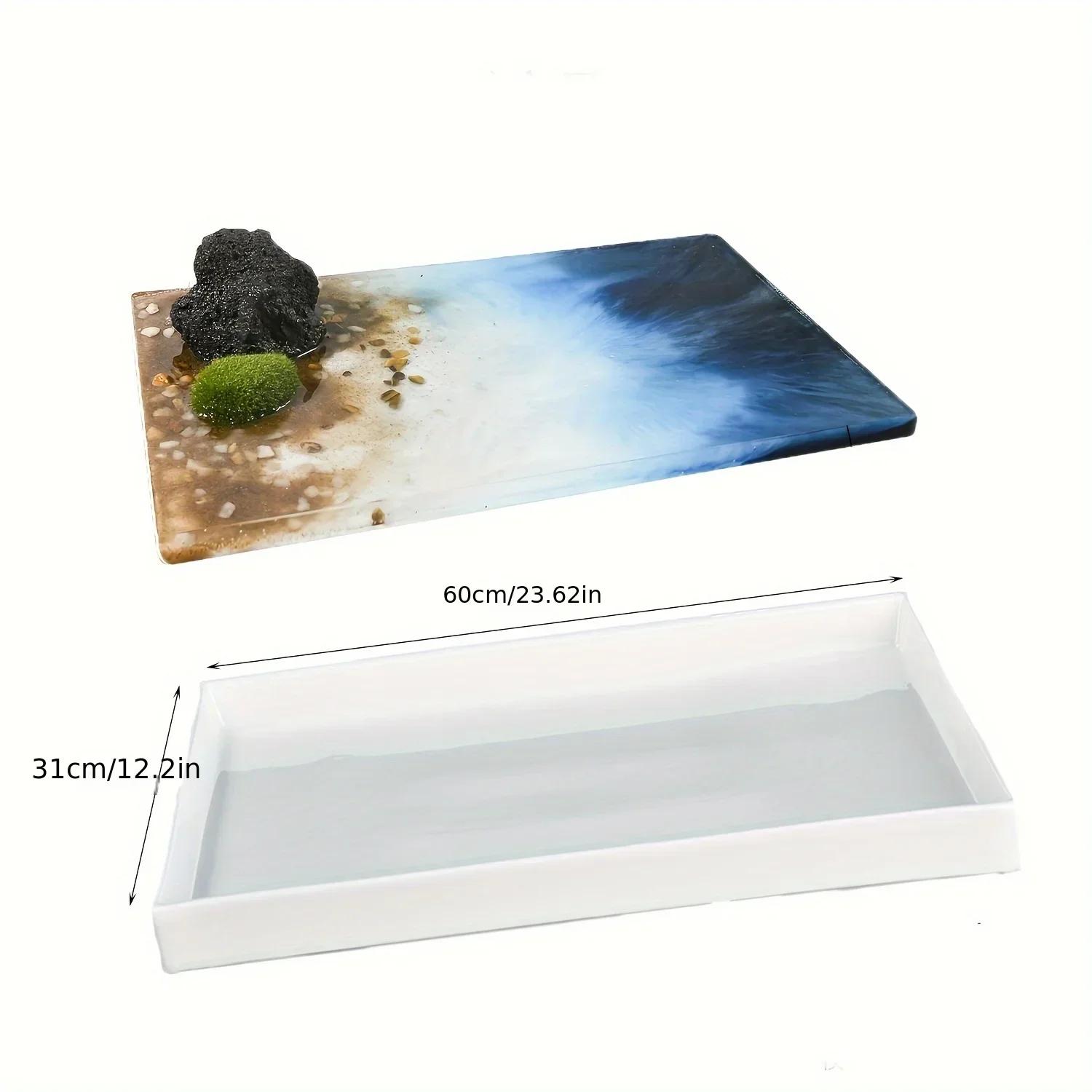 Latest Models Reusable Large Rectangular Silicone Mold Big Epoxy River Table Silicone Mold Tray Resin Art DIY Craft Large Thick Other