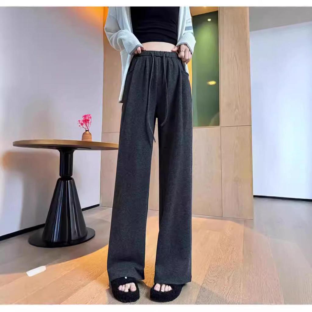 Sticky Rice Women's Wide Leg Pants - Loose, Floor-Length, Sports Casual, Spring To Winter 2023 Collection