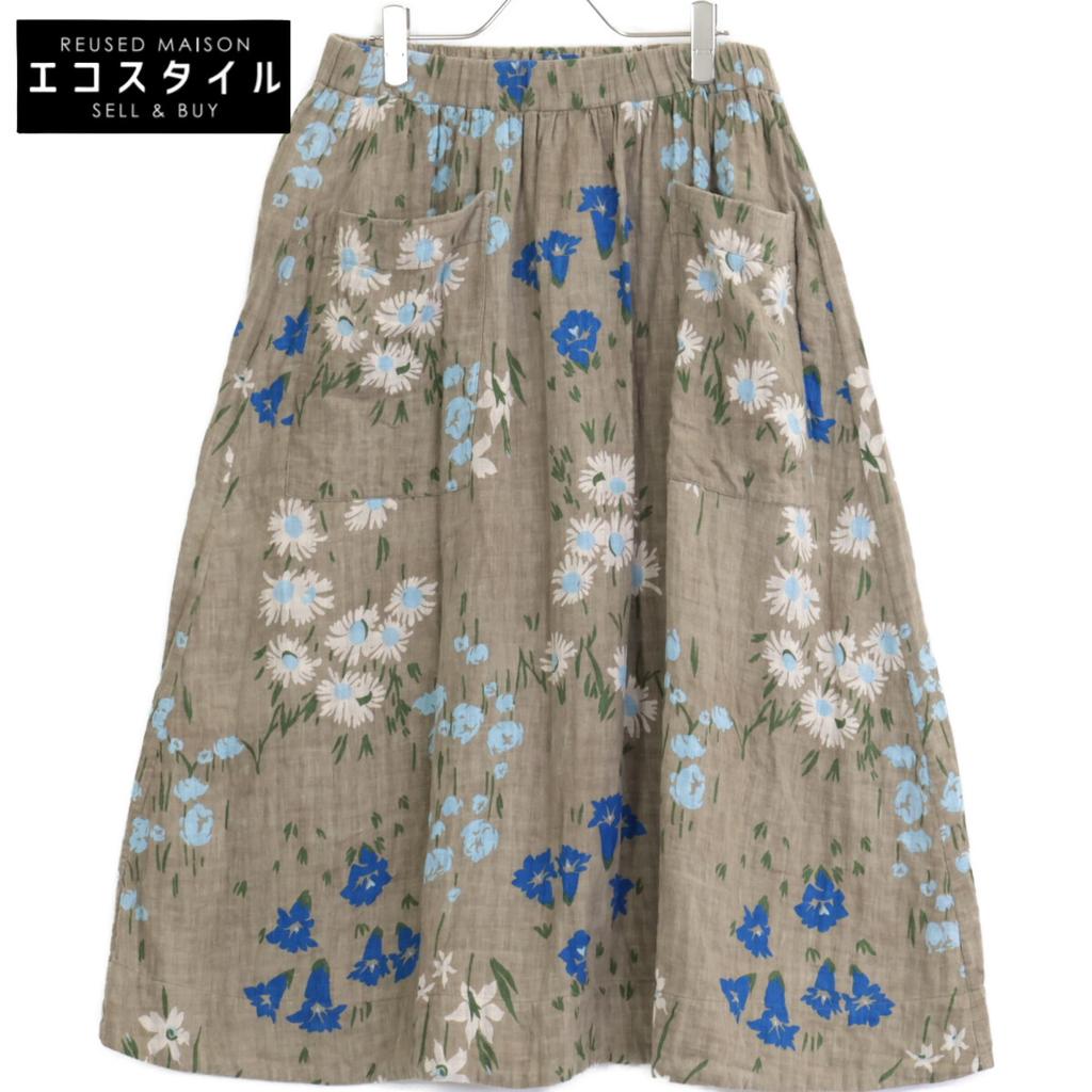 45R 71140084 Khaki Double-woven Country Flower Skirt skirt Not written khakiUsed