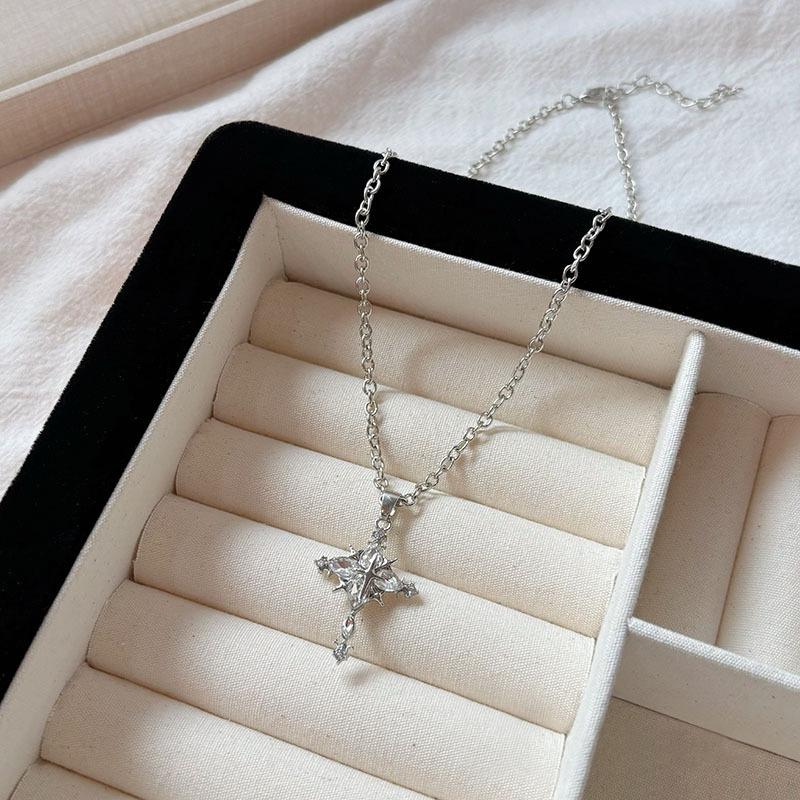 

Модное и изысканное ожерелье с подвеской в виде снежинки из циркона, креативное сверкающее, повседневное, для вечеринки, ювелирный подарок серебряный