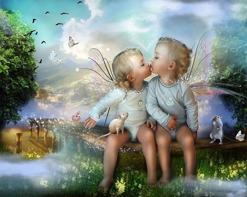 5D Diamond Embroidery Elves and Angels Picture Of Rhinestone Full Square Diamond Painting Animal Diamond Mosaic Handicraft Wall Art