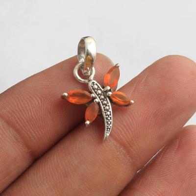 Karneol Silber Charm Schmetterling Anhänger 925 Sterling Silber handgemachter Schmuck Damen Anhänger