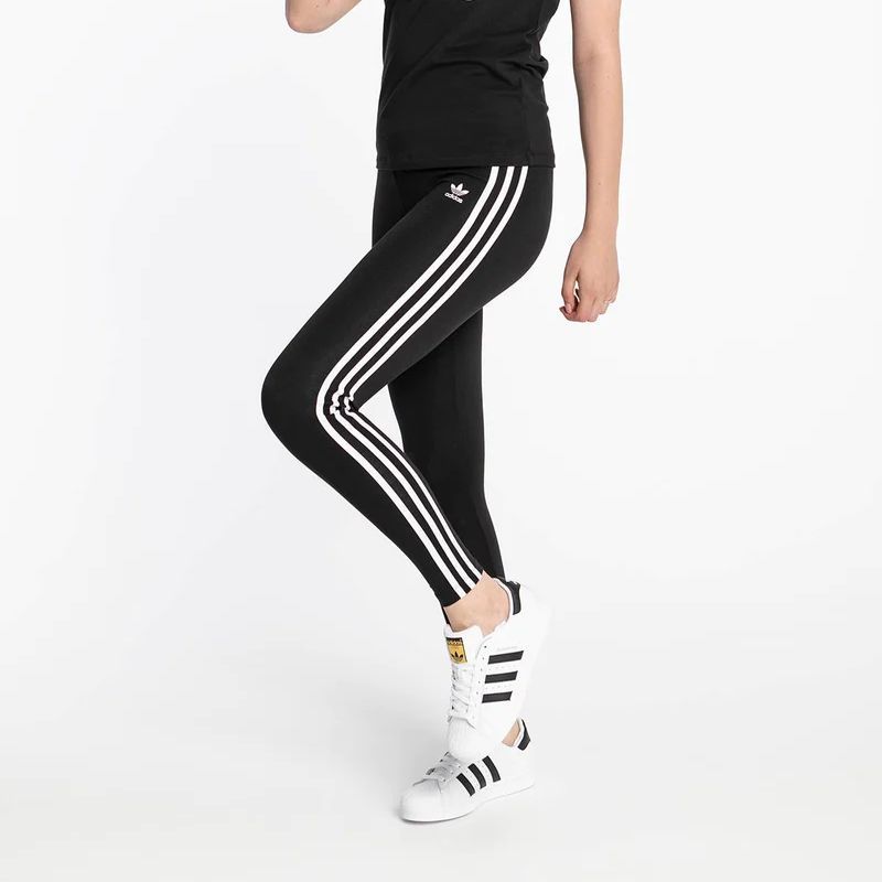 Adidas Originals 3 Stripes Tight Casual Butt-Lifting Side Stripe Leggings Women Leggings Black H09426
