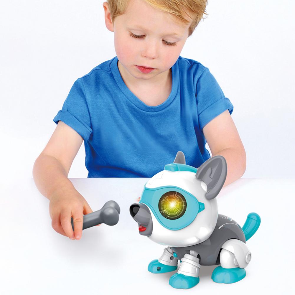 Jucării pentru câini robot, electronice DIY Pet Dog-Touch Control, Control vocal Interactiv Cățeluș pentru copii Cadouri de aniversare