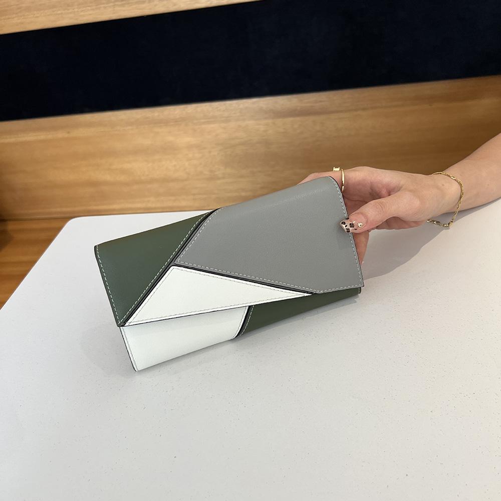 2025 Patchwork Genuine Leather Women Wallets High Quality First Layer of Cowhide Long Wallet Gorgeous Clutch Bags For Ladies Purse