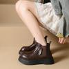 Ladies Platform Shoes Thick Bottom Heightening Women Ankle Boots Female Round Toe Slip on Shoes Street Style Chelsea Botas Mujer
