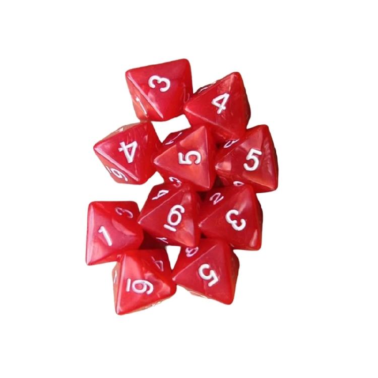 10 sztuk Kostki Akrylowe 8-ścienne Wzór Marmurowy Kostki Wielościenne Łatwe do Odczytania Liczby