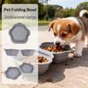 Dog Cat Folding Bowl Single Double Bowl Silicone Bowl Portable Bowl For Going Out Drinking And Feeding 2-In-1 Bowl Pet Supplies