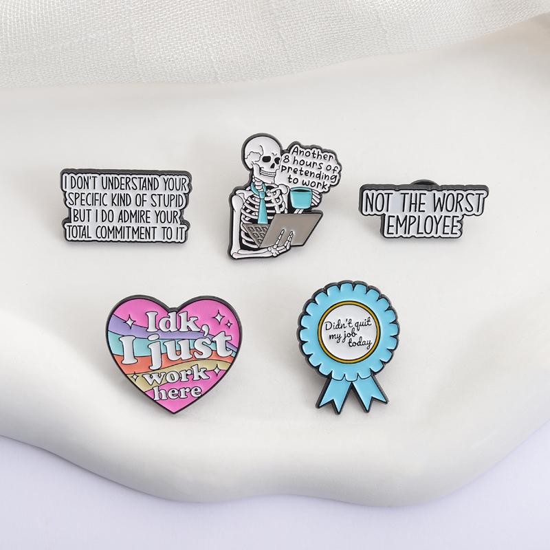 Humor Office Quote Enamel Pins Another 8 Hours Of Pretending To Work Not The Worst Employee Brooch Lapel Badge Jewelry