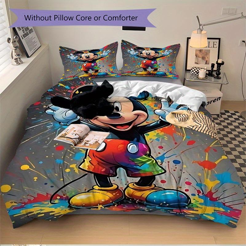 3pcs set Mickey Mouse Artwork1pc of quilt cover+2pcs of pillowcase, no core, print bedding, All Seasons Bedroom Setting066