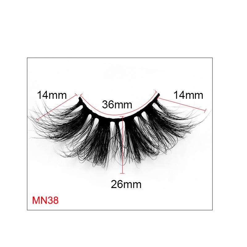 European And American Square Box Mink False Eyelashes 8d25mm Three -Dimensional Thick Slender Long Curly Eyelashes False Eyelashes