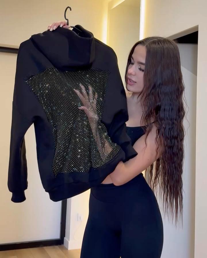 2025 Herbst/Winter Damen Kapuzenpullover mit Netz und Rückenausschnitt, einfarbig