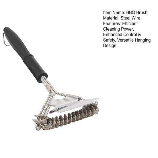 Grill Brush Bristle Free 16.4" Stainless Steel Grill Brush for Outdoor Grill Cleaning Heat-Resistant BBQ Brush with Scraper Grilling Accessories Gifts