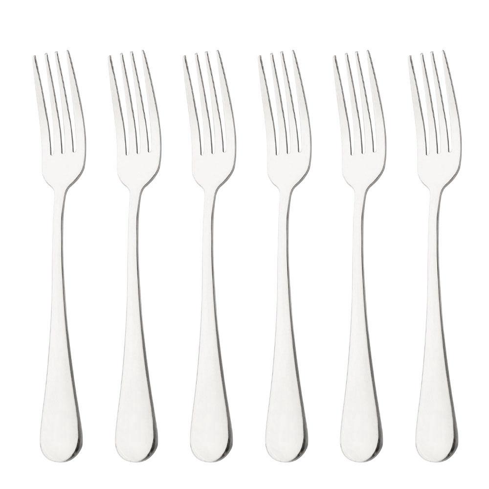 Drmfiy Dinner Forks Stainless Steel Dinnerware Set 6 Piece Snack Dessert Forks Tableware Salad Fork Cutlery Kitchen Utensils