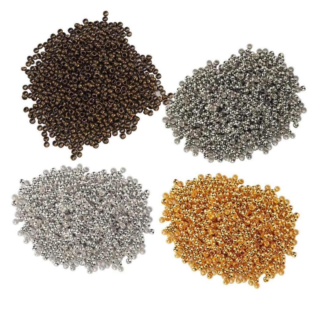 500Pcs Crimp Beads Round Spacer Loose Stopper Terminators Tips for Necklace Bracelet