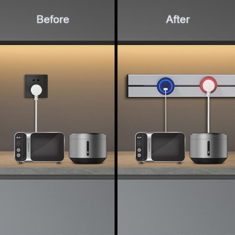 Waterproof Movable Power Track Socket Home Appliances Wall Mounted Socket Universal USB Fast Charging Adapter
