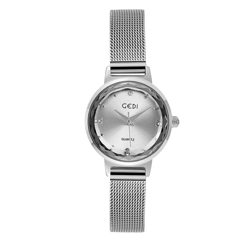 Small student watch, simple literary waterproof stainless steel mesh belt watch, women s versatile quartz watch
