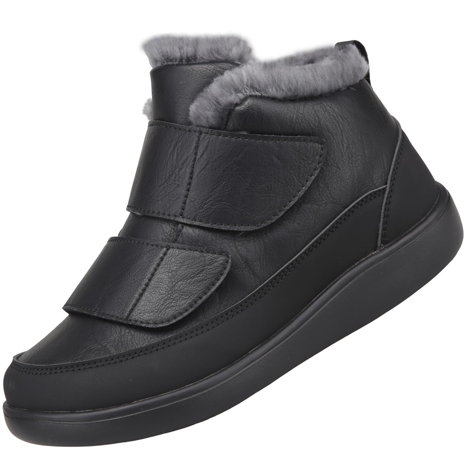 

Eagsouni Снежные ботинки, 5E Широкие, Двойная застежка-липучка, Водоотталкивающие и Противоскользящие, Подкладка Boa (Унисекс / Черный / 24.5–25.0 см) чёрный