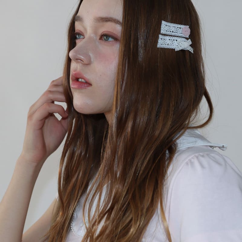 

adorntie RB Lace Hair Pin Set (pink) pink