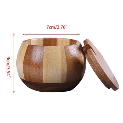 Natürliche Holz Salz Box Gewürz Glas Zucker Schüssel Pfeffer Box Salz Gewürz Container Lagerung mit Deckel Küche Salz Halter