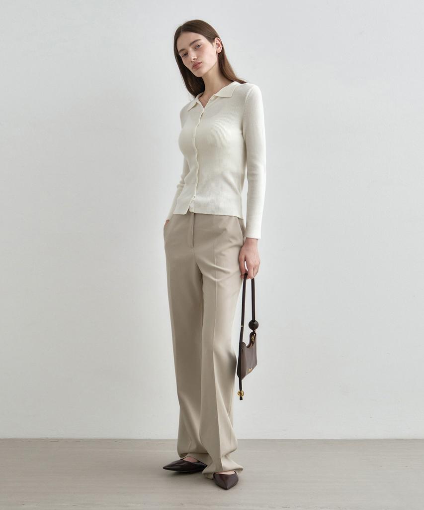 MONGDOL Semi-Bootcut Slacks Beige Mdpt021Beige