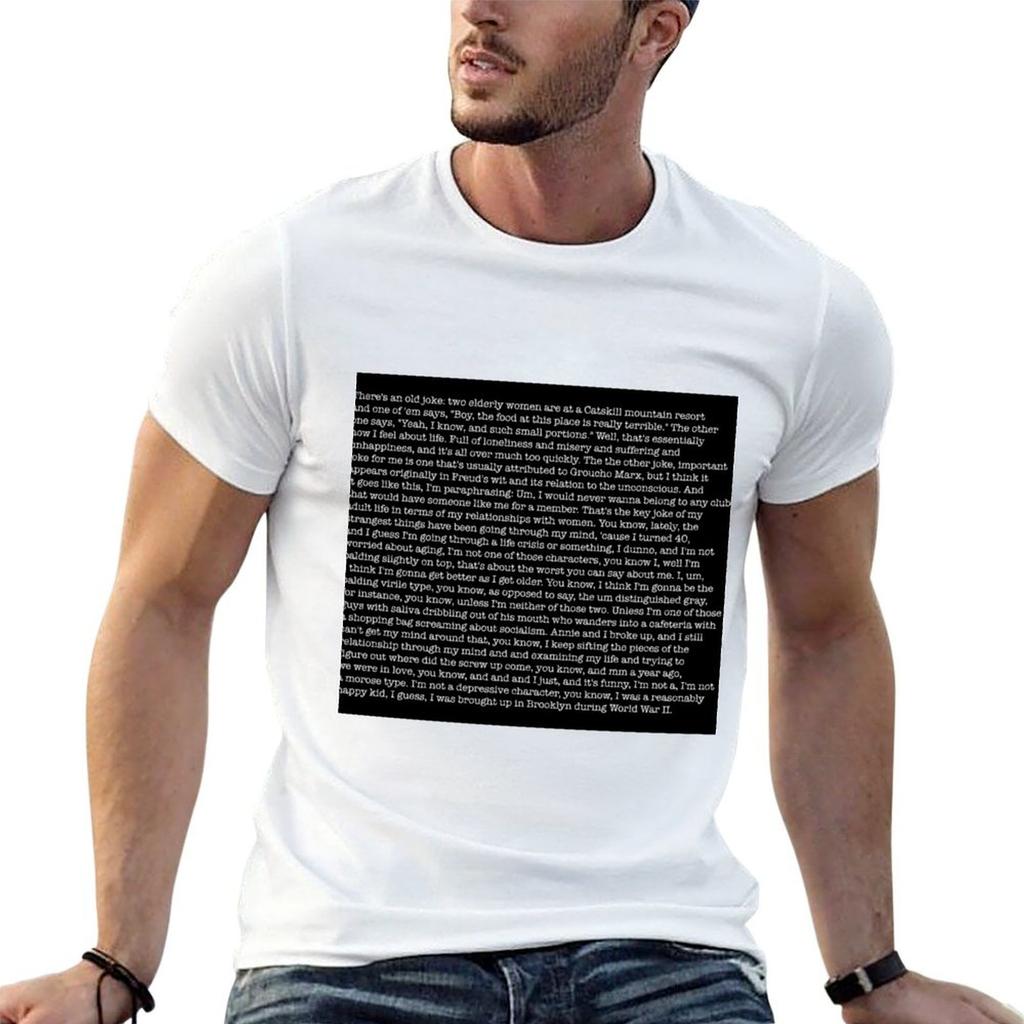 Annie Hall Monologue Poster TShirt Cotton T Shirt Pack Unisex T Shirt Luxury T Shirt Unisex Plain Tshirt