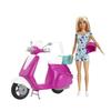 Barbie - Barbie et Son Scooter - Coffret Poupée Mannequin - 3 ans et + GBK85