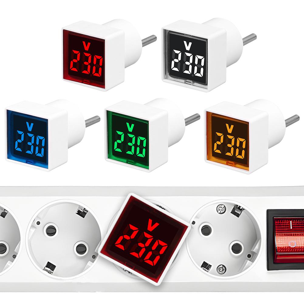 

A50-500V Square Voltmeter LED Digital Display Voltmeter Indicator Light EU Plug червоний