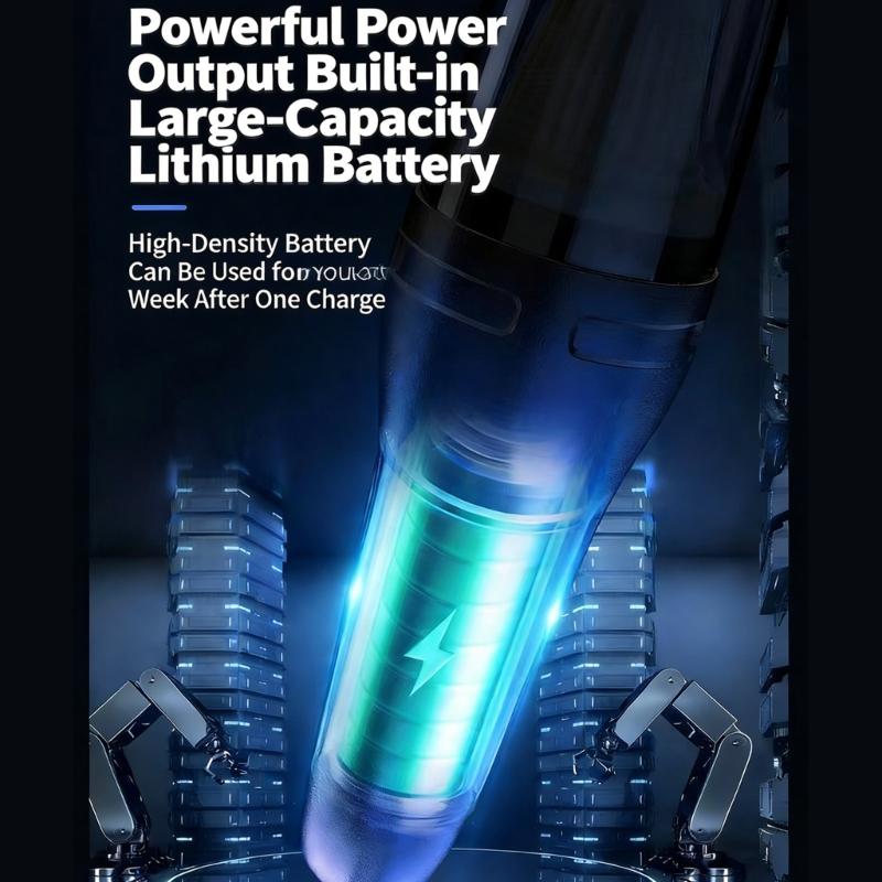 120W Handheld Cordless Vacuum Cleaner with Light Washable Filter and Multiple Nozzle Brushless Motor for Car Home Office