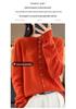 Autumn & Winter Women's Wool Cardigan: Half-High Round Neck, Fashionable Multi-Button, Loose-Fit Knit Base Layer